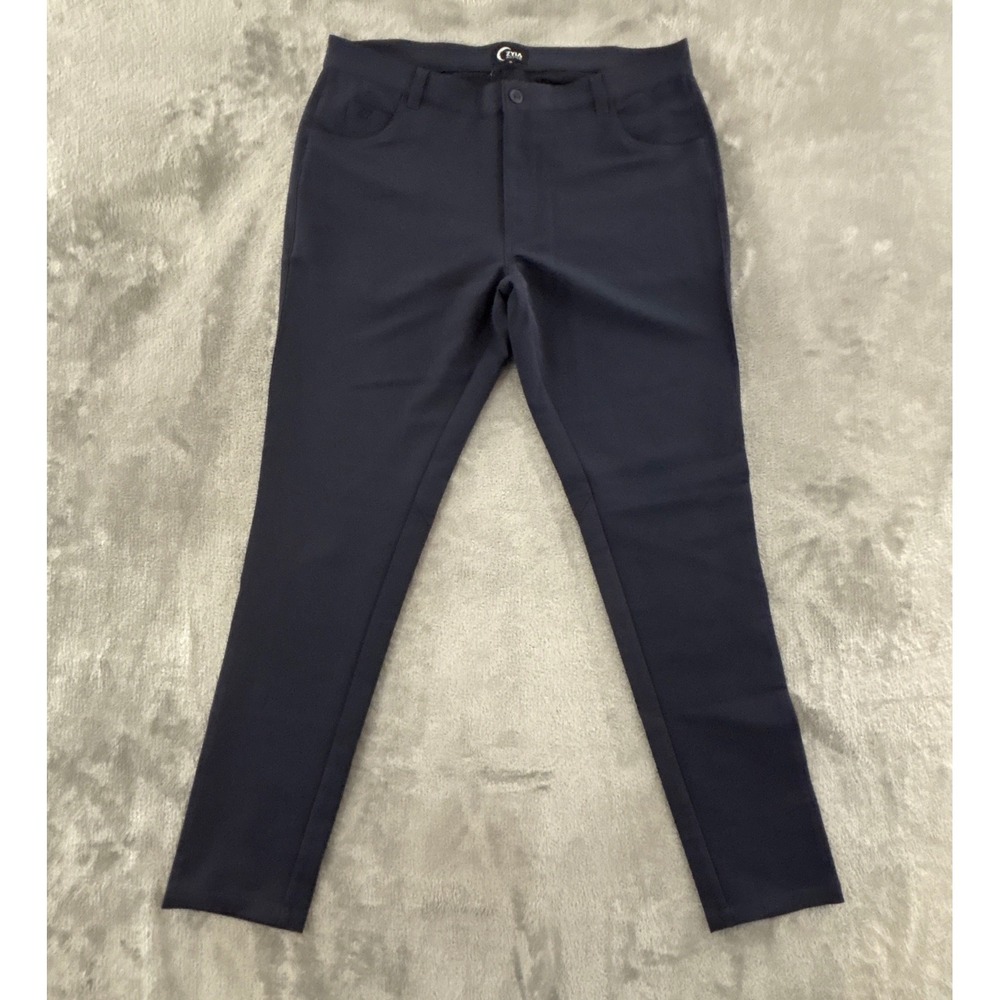 Zyia Active Performance Office Chino Pants Mens XL Navy Blue 33" Inseam Stretch